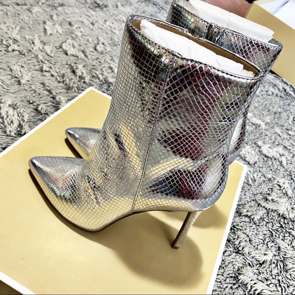 Michael Kors Leona Metallic Leather Snake Boots - Picture 7 of 14